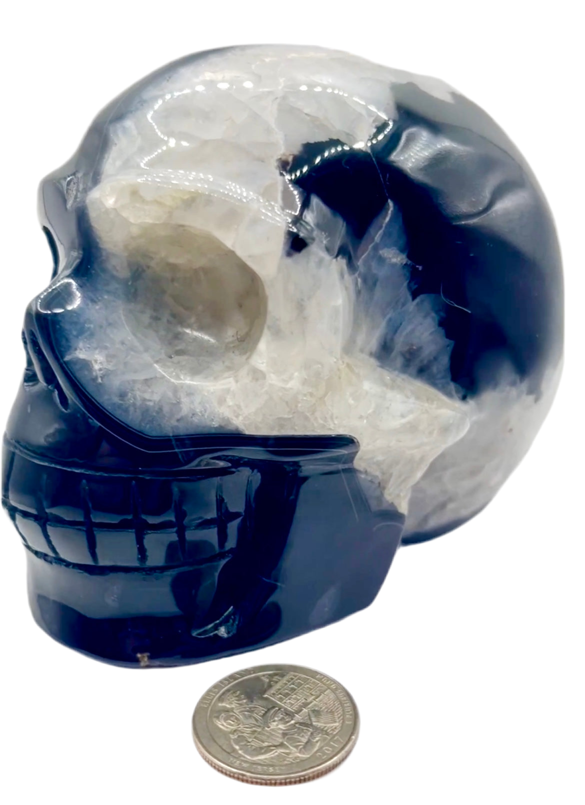 Black Agate Skull