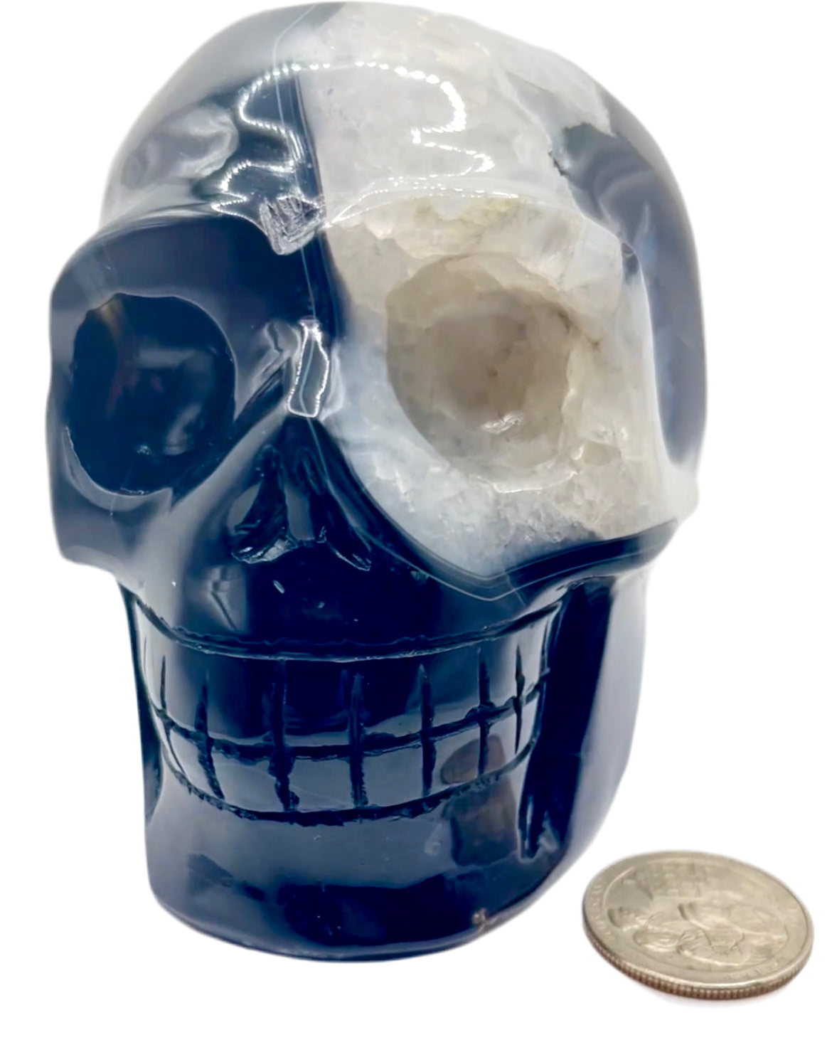 Black Agate Skull