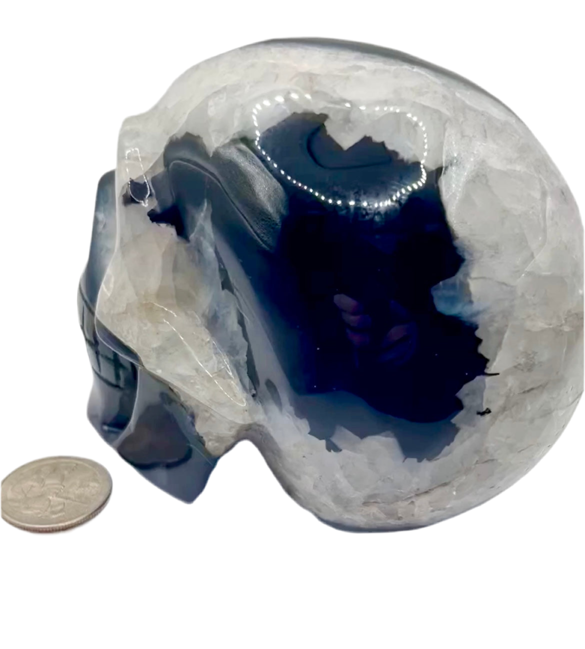 Black Agate Skull