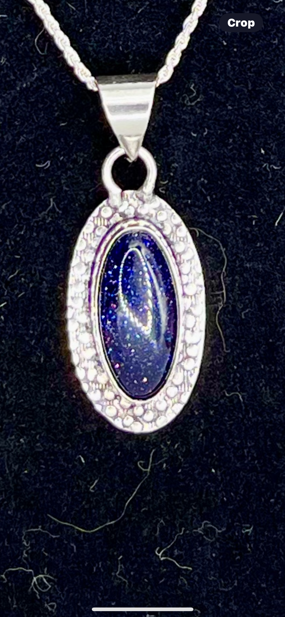 Blue Goldstone Sterling Silver Necklace Set